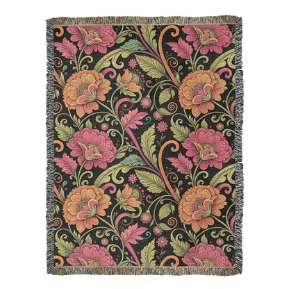 Oversized Floral Pattern 024 - 60" x 80" Heirloom Woven Blanket