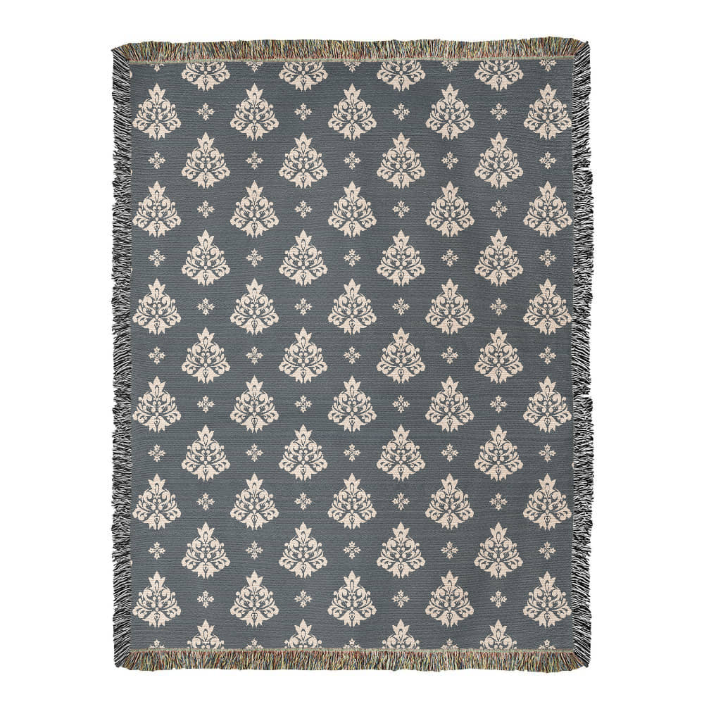 Damask Pattern 035 - 60" x 80" Heirloom Woven Blanket