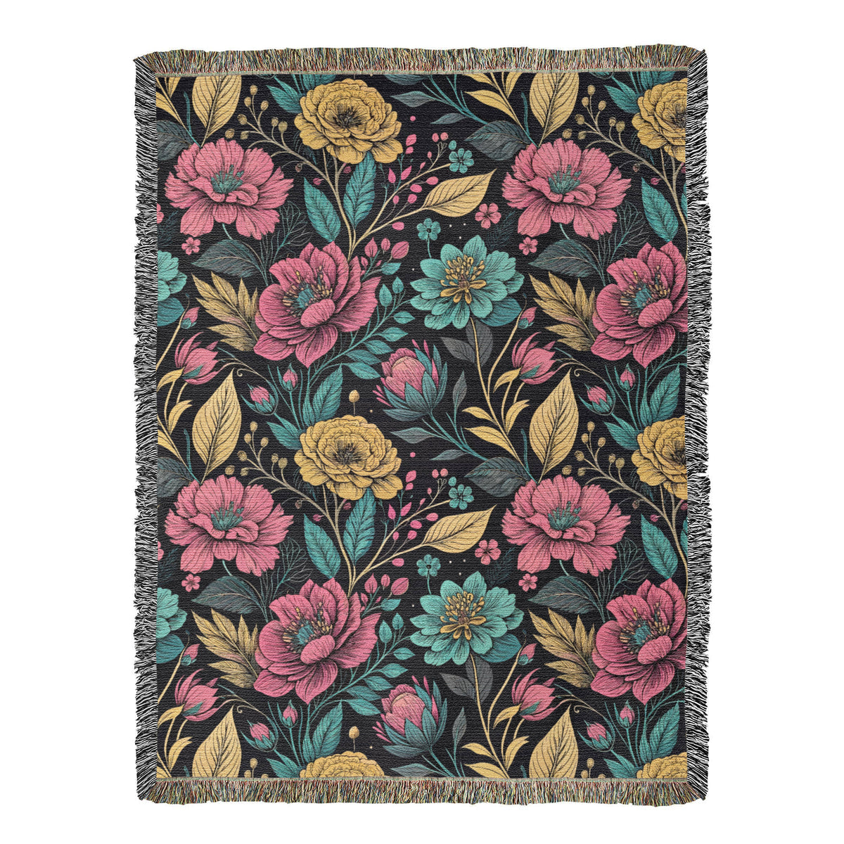 Oversized Floral Pattern 019 - 60" x 80" Heirloom Woven Blanket