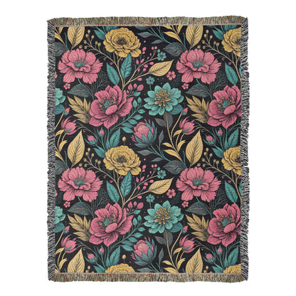 Oversized Floral Pattern 019 - 60" x 80" Heirloom Woven Blanket