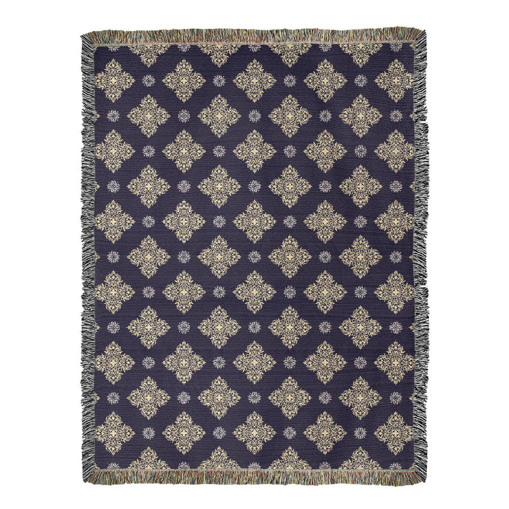 Damask Pattern 031 - 60" x 80" Heirloom Woven Blanket