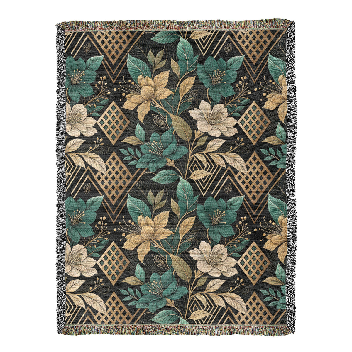 Oversized Floral Pattern 029 - 60" x 80" Heirloom Woven Blanket