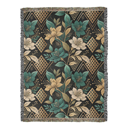 Oversized Floral Pattern 029 - 60" x 80" Heirloom Woven Blanket