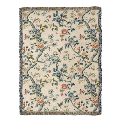 Chinoiserie Pattern 023 - 60" x 80" Heirloom Woven Blanket