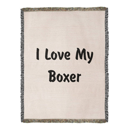 Love My Boxer v4 - 60" x 80" Heirloom Woven Blanket