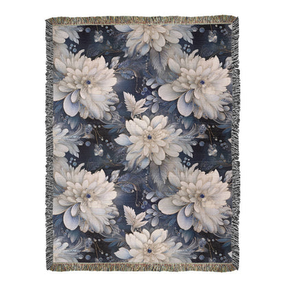 Nocturnal Bloom Pattern 009 - 60" x 80" Heirloom Woven Blanket