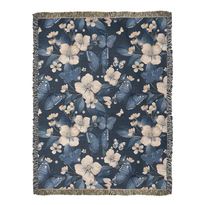 Butterflies And Flowers Pattern 021 - 60" x 80" Heirloom Woven Blanket
