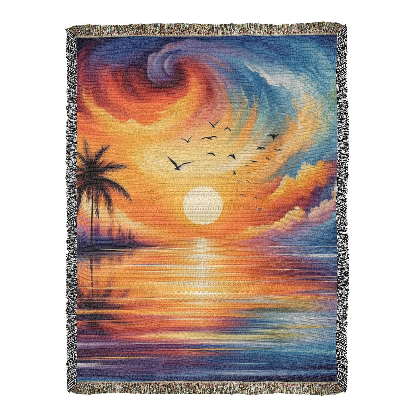 Colorful Sunset 09 - 60" x 80" Heirloom Woven Blanket