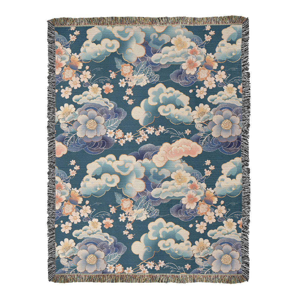 Chinoiserie Pattern 011 - 60" x 80" Heirloom Woven Blanket