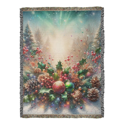 Festive Christmas Winter Scene 012 - 60" x 80" Heirloom Woven Blanket