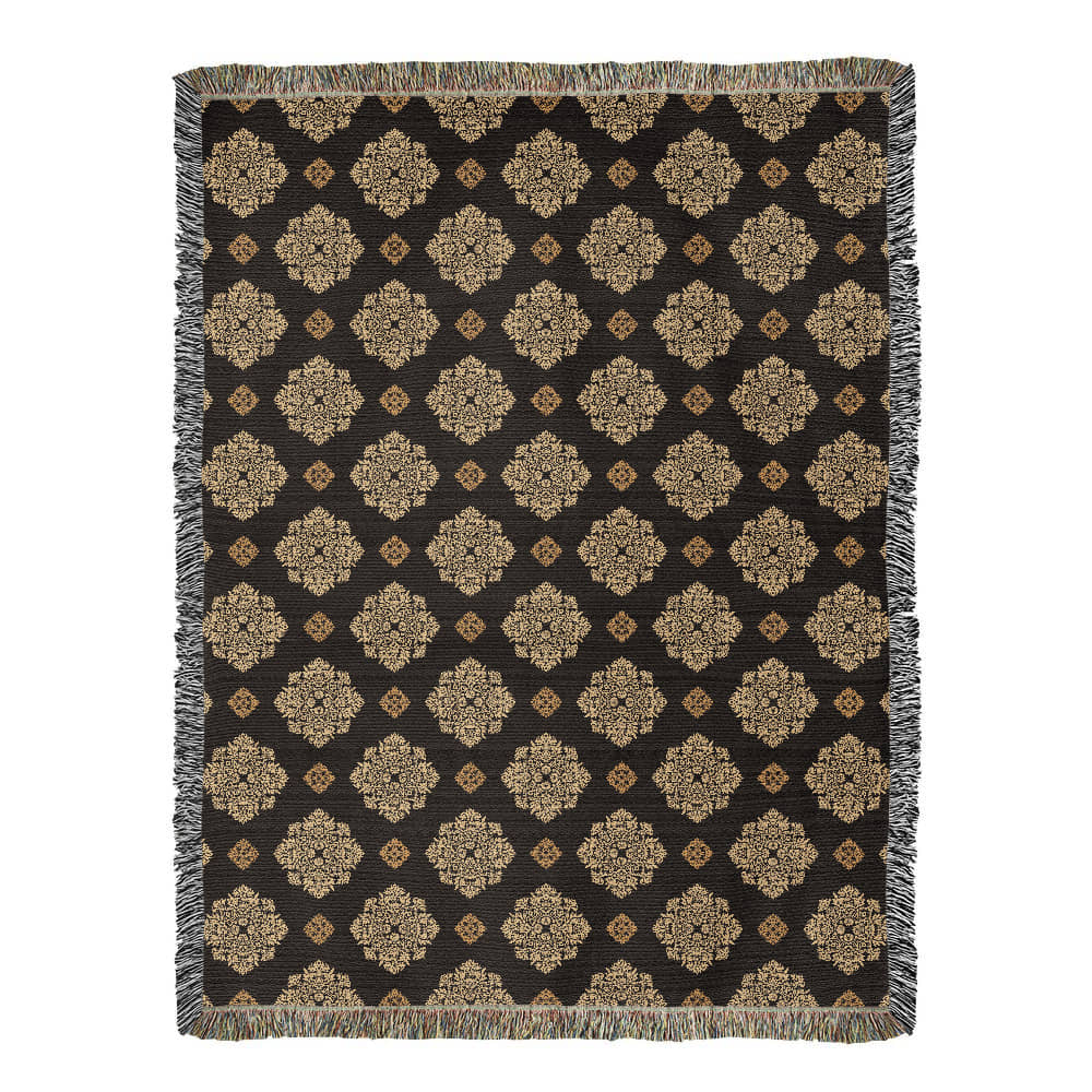 Damask Pattern 030 - 60" x 80" Heirloom Woven Blanket