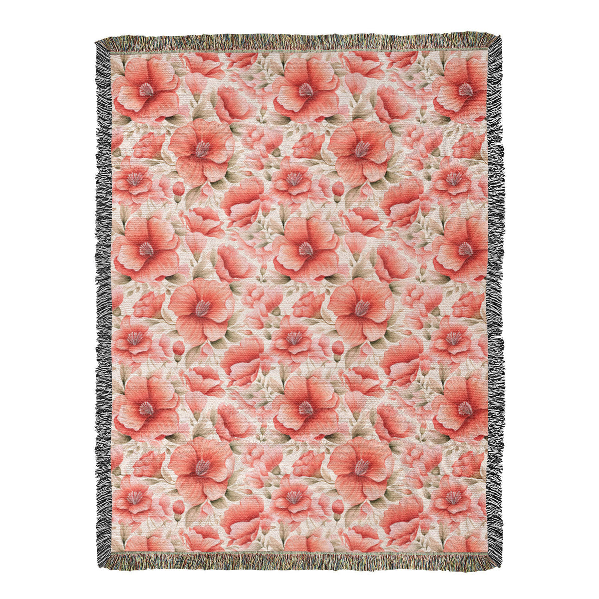 Spring Flowers Pattern 023 - 60" x 80" Heirloom Woven Blanket
