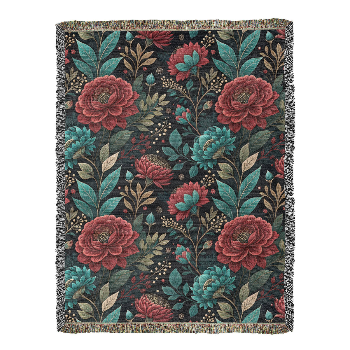 Oversized Floral Pattern 026 - 60" x 80" Heirloom Woven Blanket