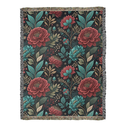Oversized Floral Pattern 026 - 60" x 80" Heirloom Woven Blanket