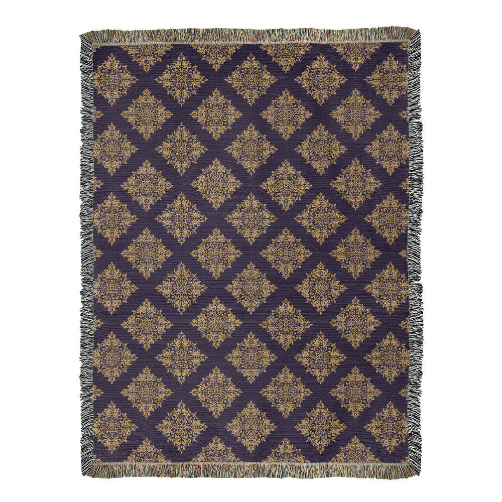 Damask Pattern 016 - 60" x 80" Heirloom Woven Blanket