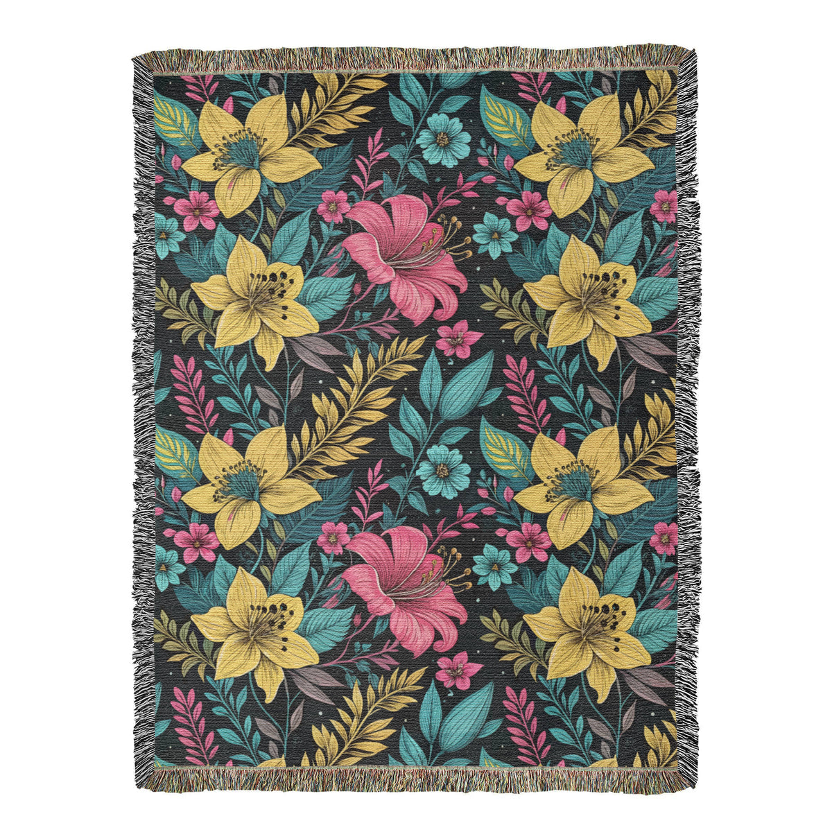 Oversized Floral Pattern 025 - 60" x 80" Heirloom Woven Blanket