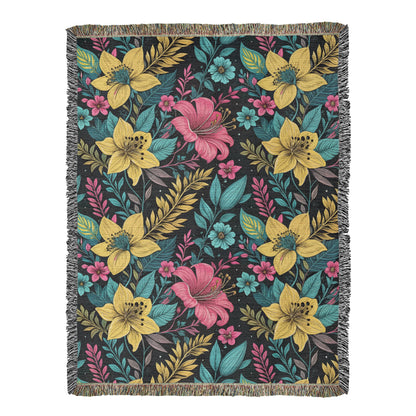 Oversized Floral Pattern 025 - 60" x 80" Heirloom Woven Blanket
