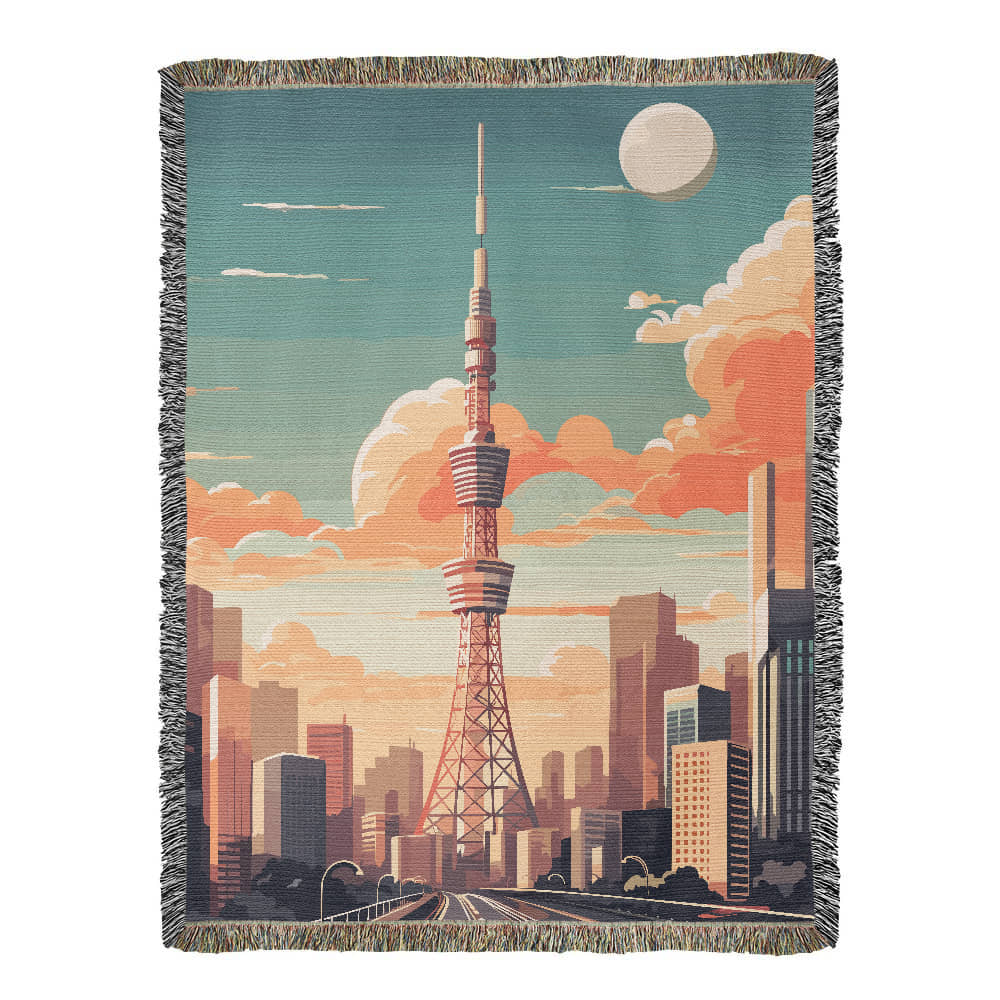 Famous Travel Destinations - Tokyo, Japan - 60" x 80" Heirloom Woven Blanket