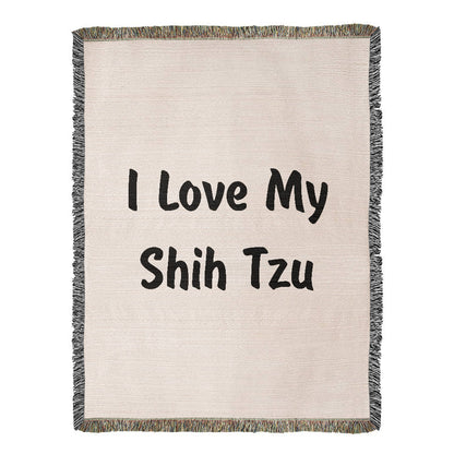 Love My Shih Tzu v4 - 60" x 80" Heirloom Woven Blanket
