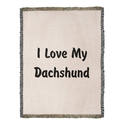 Love My Dachshund v4 - 60" x 80" Heirloom Woven Blanket