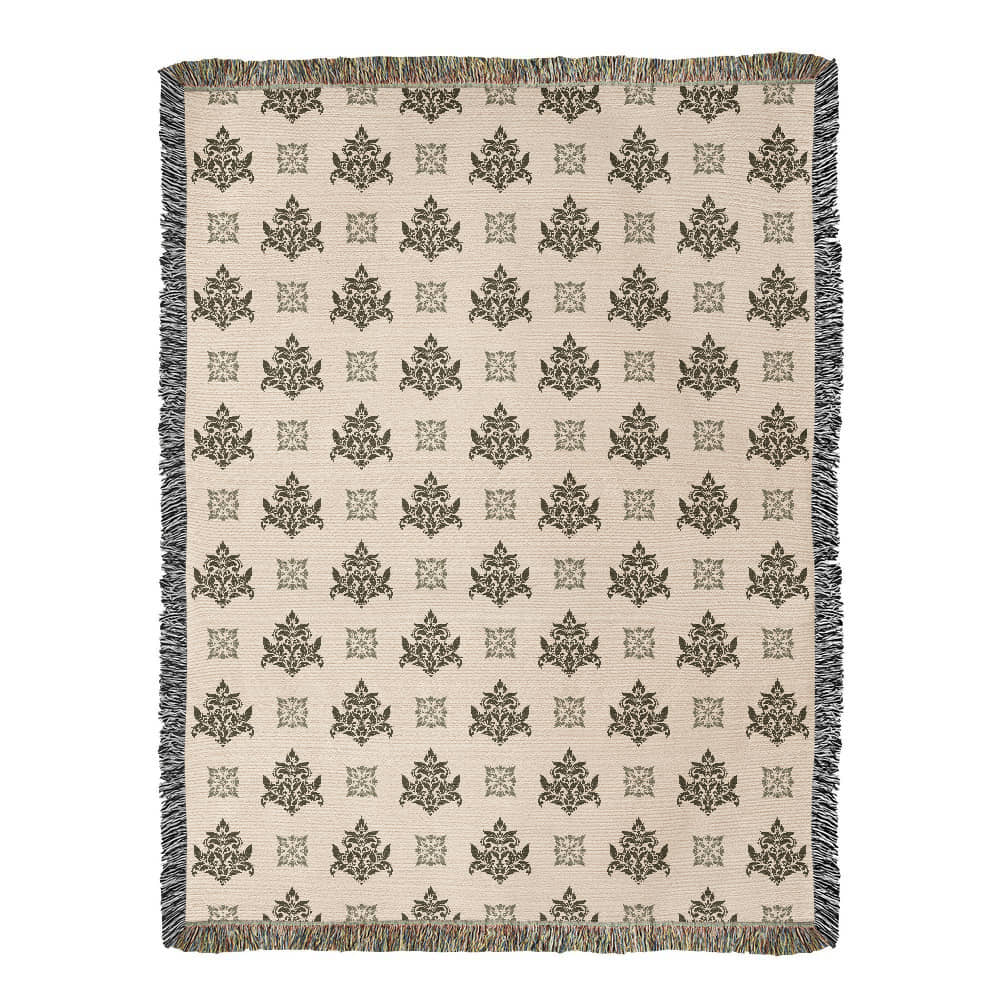 Damask Pattern 008 - 60" x 80" Heirloom Woven Blanket
