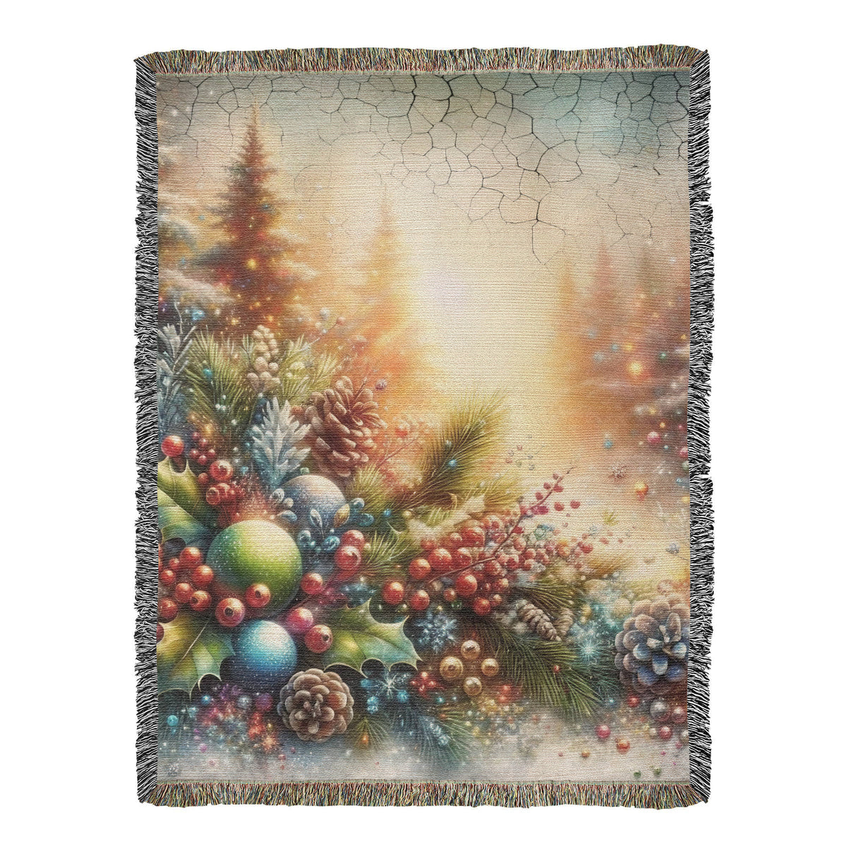 Festive Christmas Winter Scene 008 - 60" x 80" Heirloom Woven Blanket