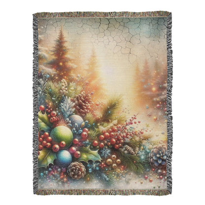 Festive Christmas Winter Scene 008 - 60" x 80" Heirloom Woven Blanket