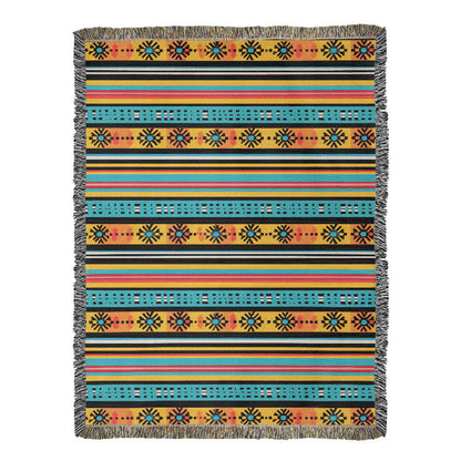 Mexican Textile Pattern 005 - 60" x 80" Heirloom Woven Blanket