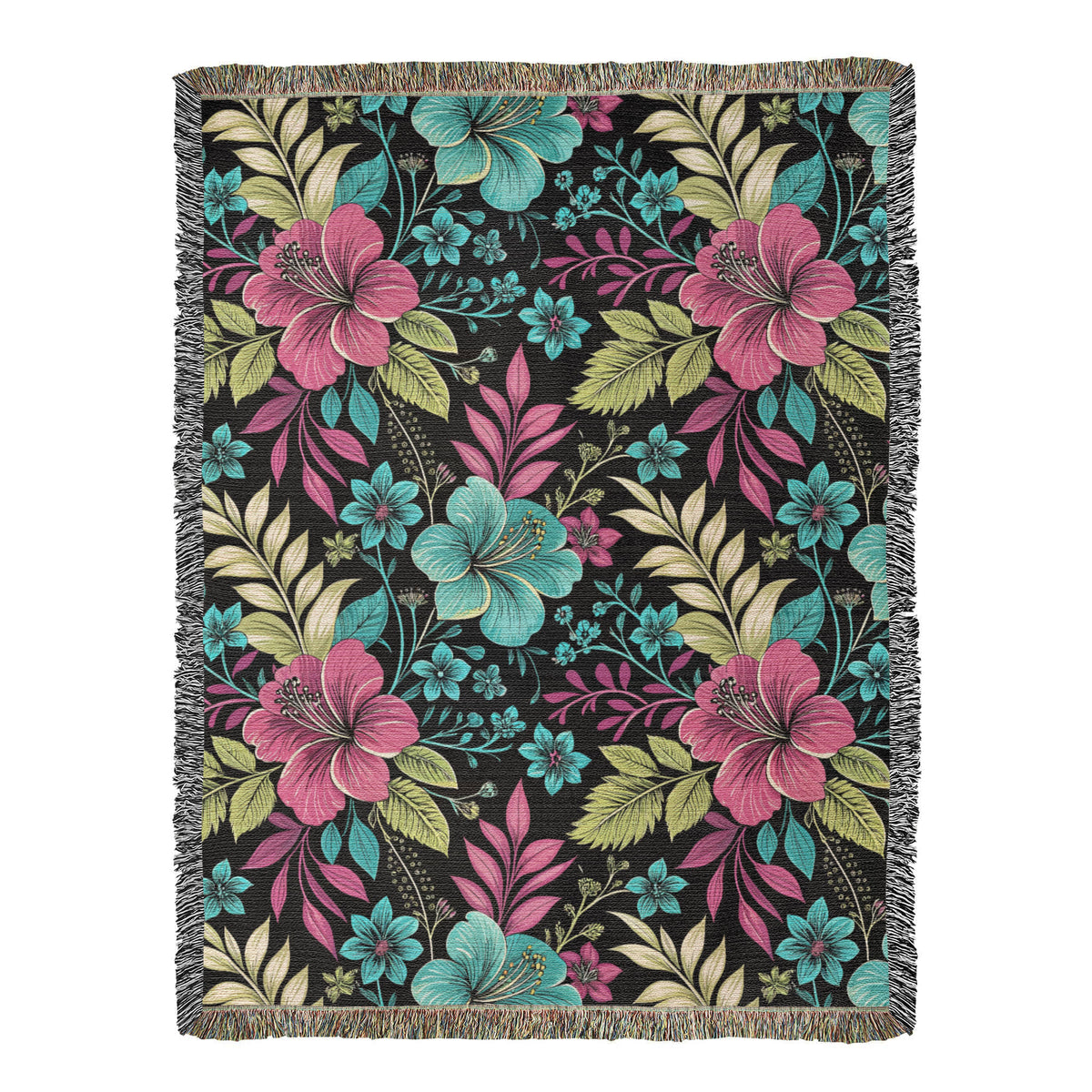 Oversized Floral Pattern 021 - 60" x 80" Heirloom Woven Blanket