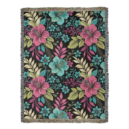 Oversized Floral Pattern 021 - 60" x 80" Heirloom Woven Blanket