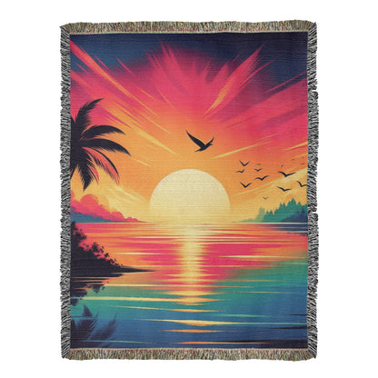 Colorful Sunset 02 - 60" x 80" Heirloom Woven Blanket