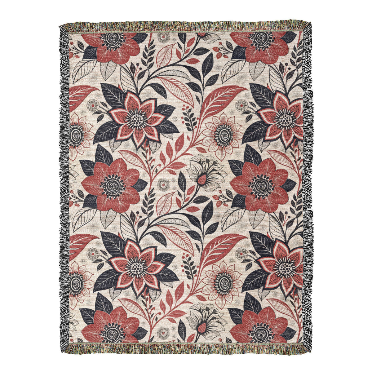 Oversized Floral Pattern 004 - 60" x 80" Heirloom Woven Blanket