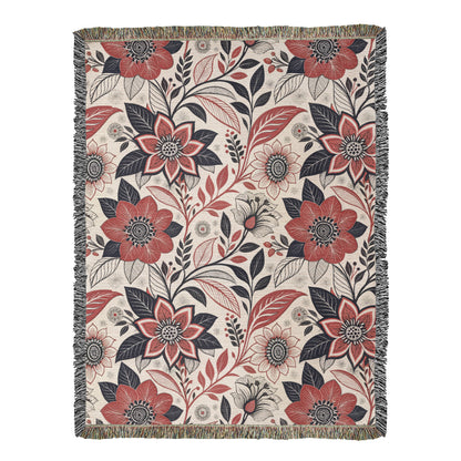 Oversized Floral Pattern 004 - 60" x 80" Heirloom Woven Blanket