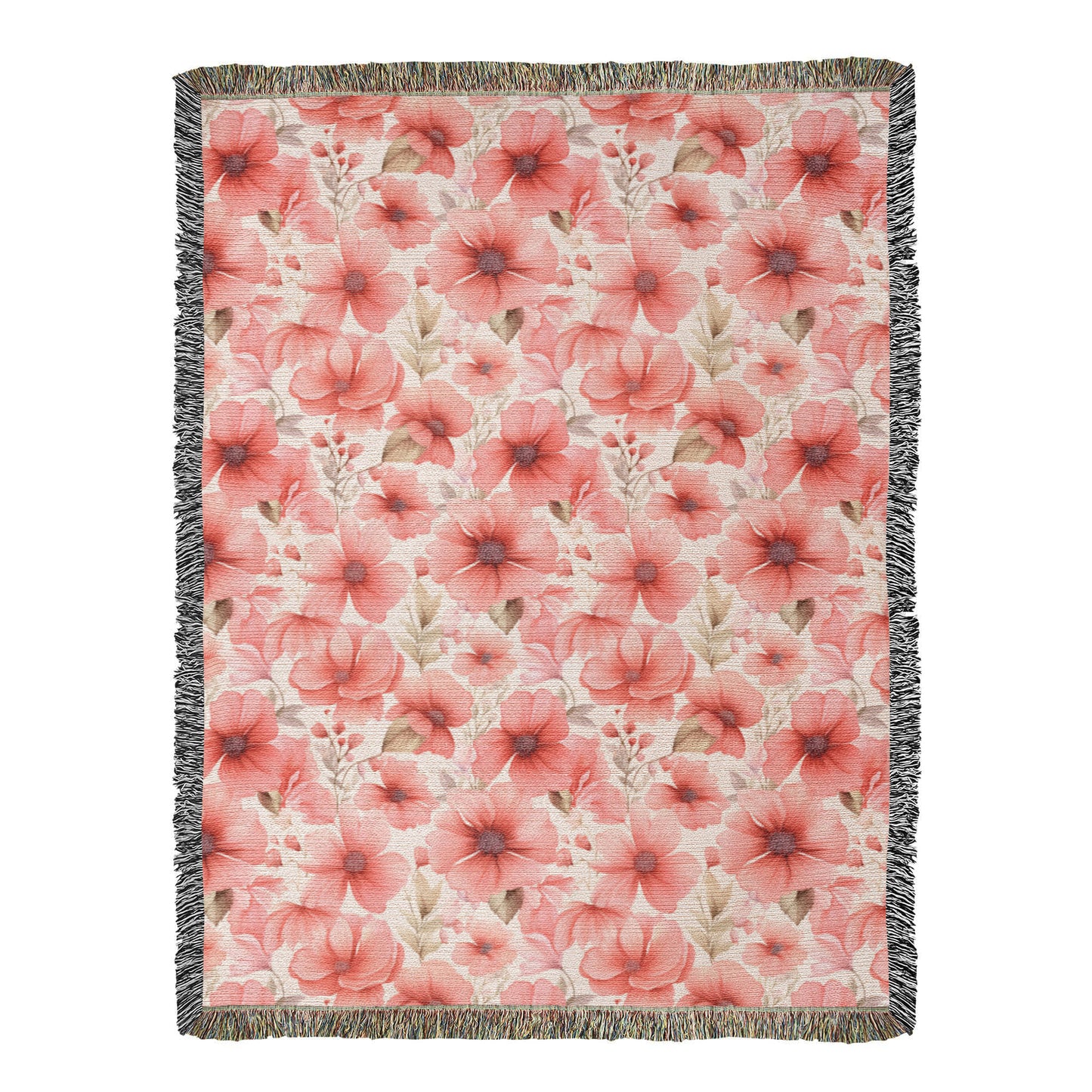 Spring Flowers Pattern 022 - 60" x 80" Heirloom Woven Blanket