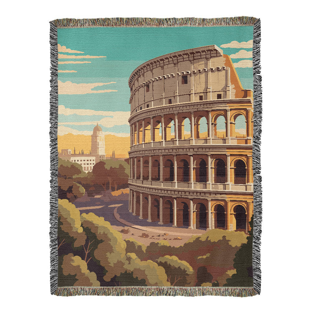 Famous Travel Destinations - Rome, Italy - 60" x 80" Heirloom Woven Blanket