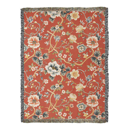 Chinoiserie Pattern 017 - 60" x 80" Heirloom Woven Blanket