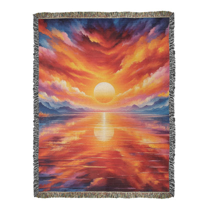 Colorful Sunset 12 - 60" x 80" Heirloom Woven Blanket