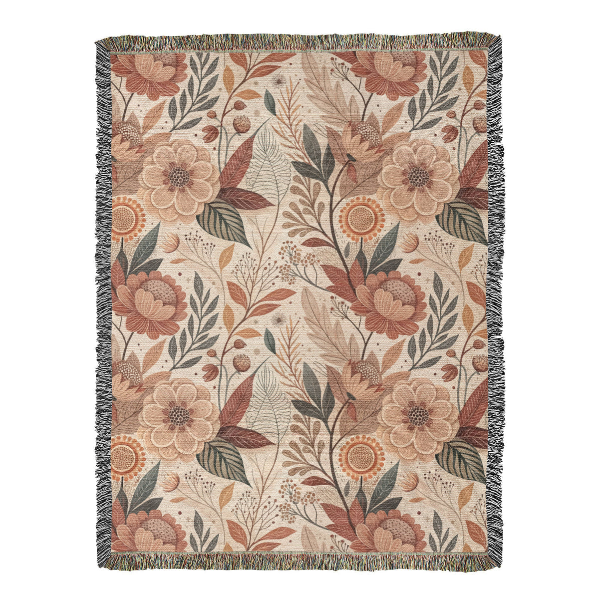 Oversized Floral Pattern 015 - 60" x 80" Heirloom Woven Blanket