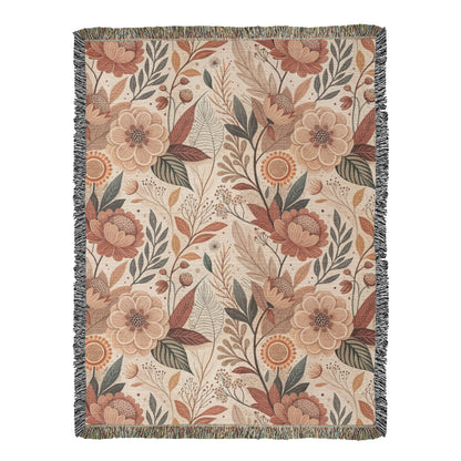 Oversized Floral Pattern 015 - 60" x 80" Heirloom Woven Blanket