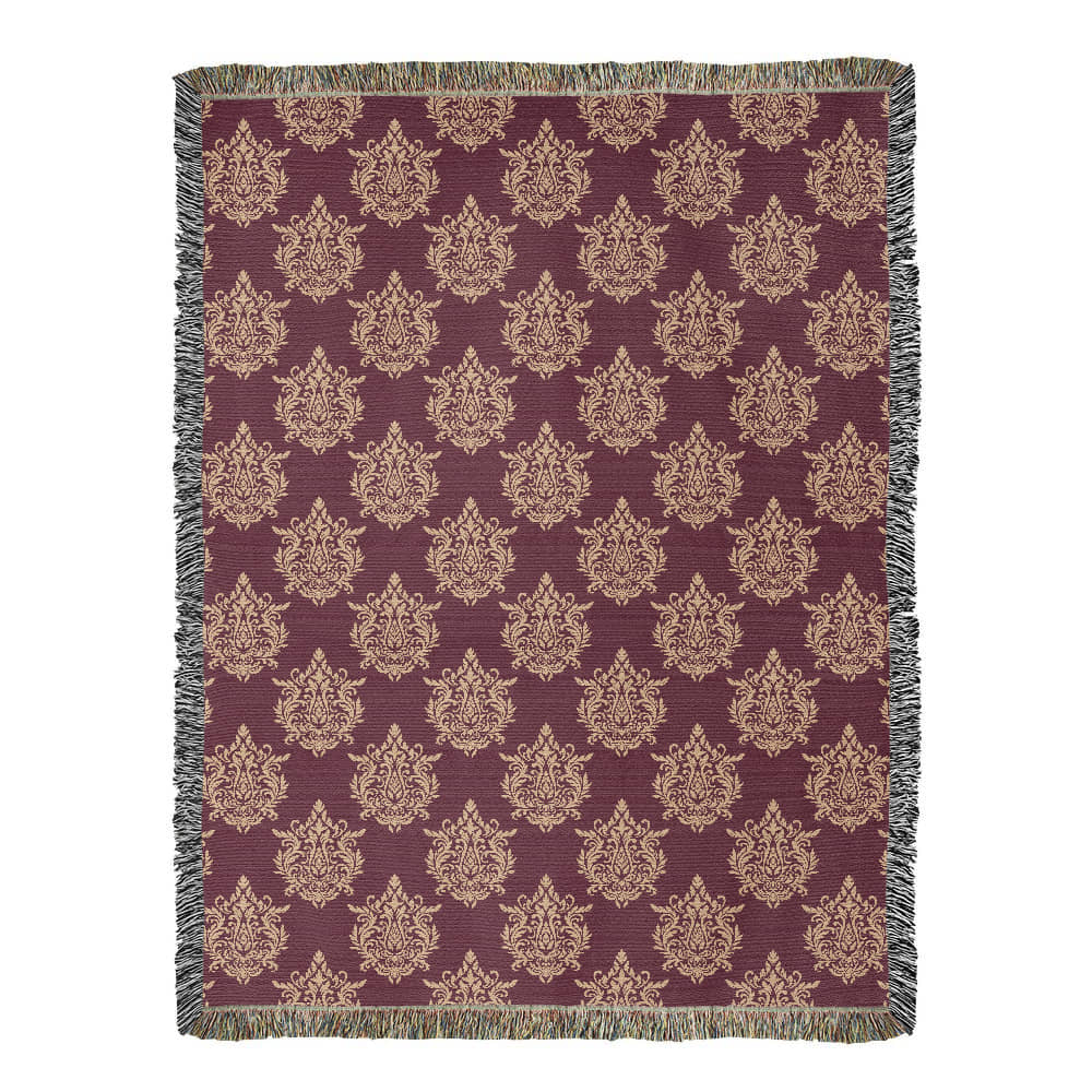 Damask Pattern 013 - 60" x 80" Heirloom Woven Blanket