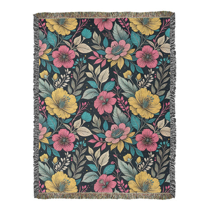 Oversized Floral Pattern 028 - 60" x 80" Heirloom Woven Blanket