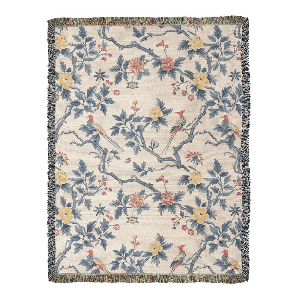 Chinoiserie Pattern 010 - 60" x 80" Heirloom Woven Blanket