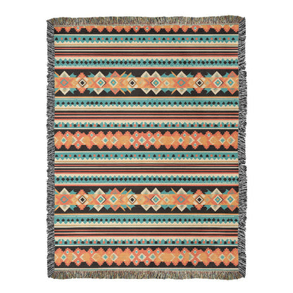Mexican Textile Pattern 002 - 60" x 80" Heirloom Woven Blanket