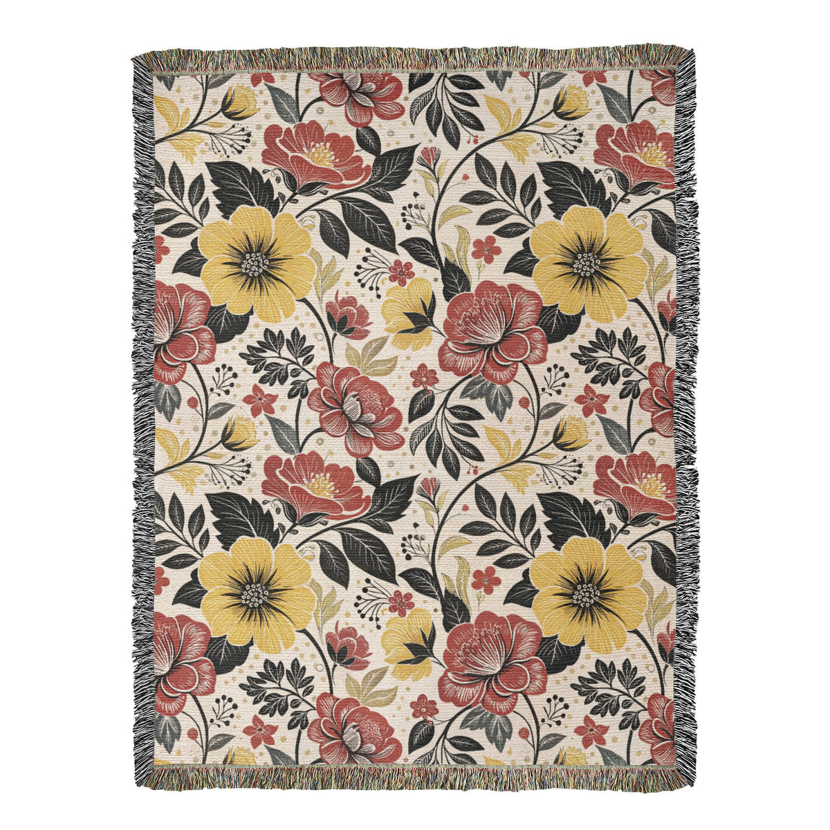 Oversized Floral Pattern 023 - 60" x 80" Heirloom Woven Blanket