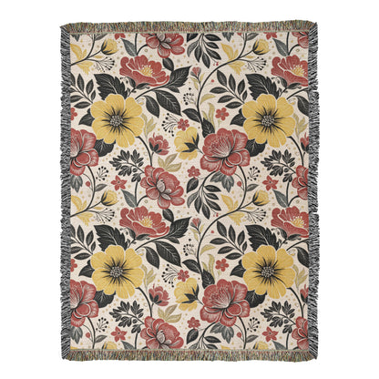 Oversized Floral Pattern 023 - 60" x 80" Heirloom Woven Blanket