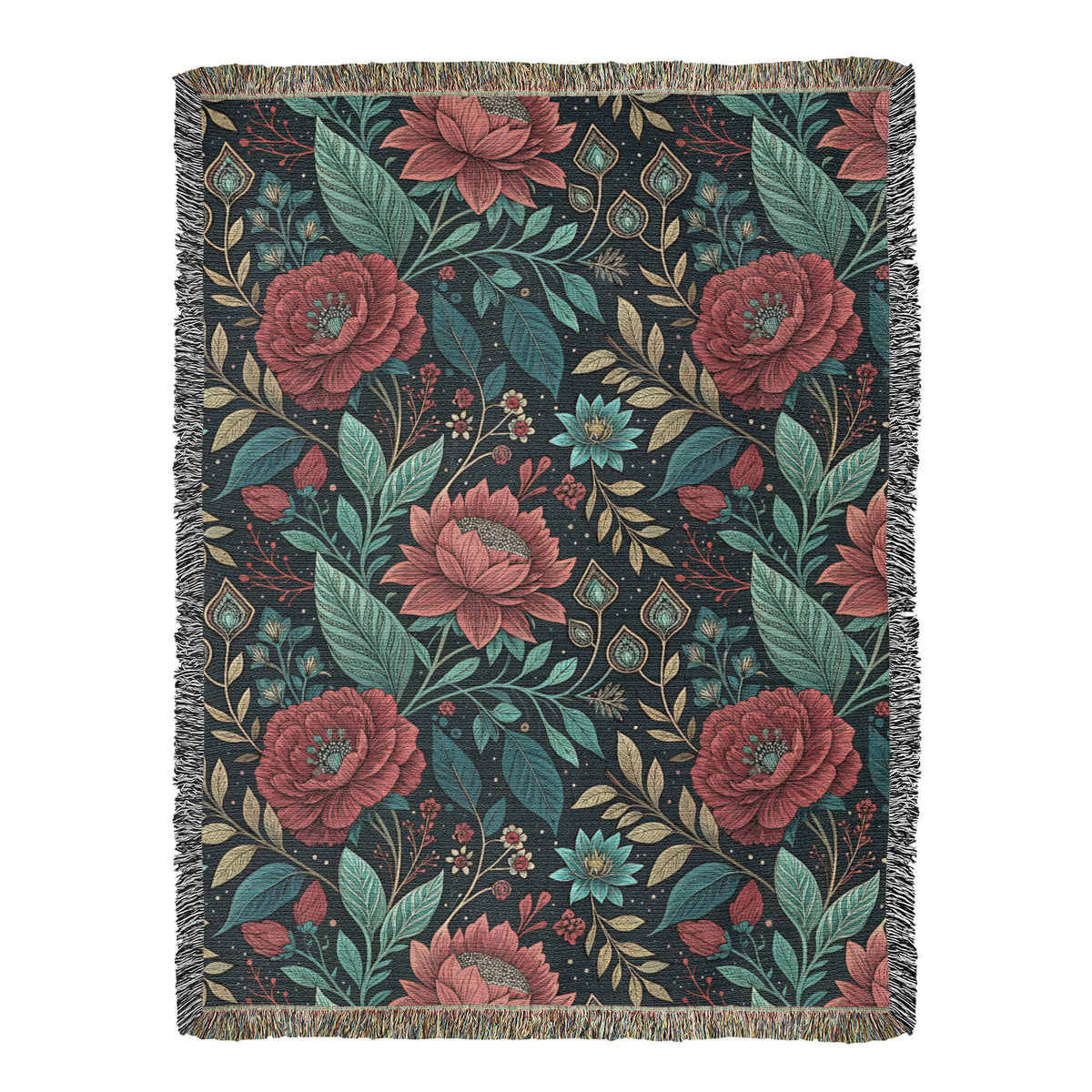 Oversized Floral Pattern 017 - 60" x 80" Heirloom Woven Blanket