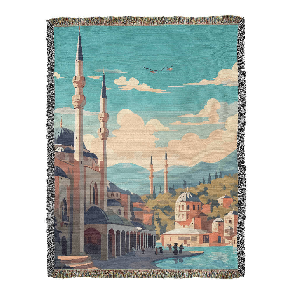 Famous Travel Destinations - Adana, Turkey - 60" x 80" Heirloom Woven Blanket