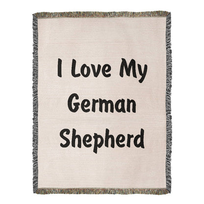 Love My German Shepherd v4 - 60" x 80" Heirloom Woven Blanket
