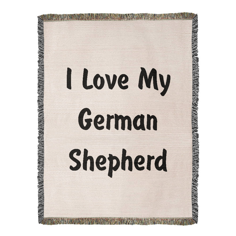 Love My German Shepherd v4 - 60" x 80" Heirloom Woven Blanket