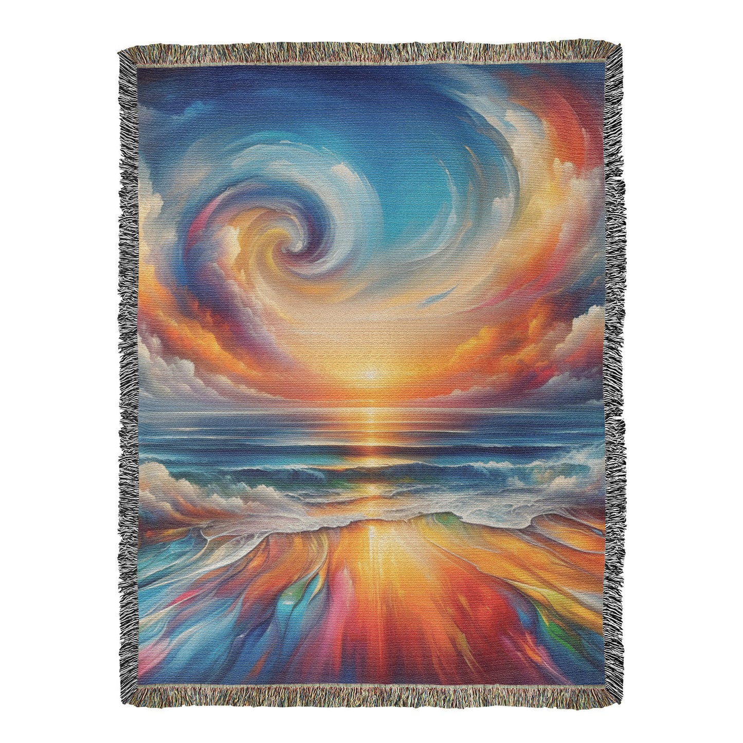 Colorful Sunset 07 - 60" x 80" Heirloom Woven Blanket